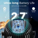 Momcozy Portable Stroller Fan, 8000mAh, 27H Ultra-long Battery Life, Detachable 4 Speed 360°Rotate, LED Night Light with 2 Modes, USB Rechargeable Handheld Cooling Fan for Travel, Car Seat, Bedroom - Image 3