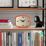 JONES CLOCKS® Film Desk Clock | Retro Rectangular Design | Orange | Retro Design, Blending mid Century Style with a Punchy Modern Finish for Shelf, Table, Mantel or Bedside - Image 4