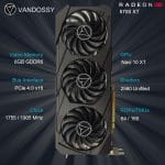 Radeon RX 5700 XT Graphics Card, 8GB GDDR6 256-Bit RDNA Architecture 1755/1905 MHz (Base/Boost Clock) DirectX 12 HDMI DP PCIe4.0 2K PC Gaming Video Card for Office Gaming (RX 5700 XT - Triple Fan) - Image 3