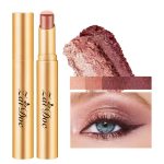 3 Color Eyeshadow Stick, Long Lasting & Waterproof Creamy Eye Shadow, with Vitamin E Makeup for Day & Night Look, caffeine orange, 1.13 Oz (Glittering rose) - Image 3
