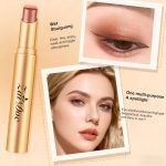 3 Color Eyeshadow Stick, Long Lasting & Waterproof Creamy Eye Shadow, with Vitamin E Makeup for Day & Night Look, caffeine orange, 1.13 Oz (Glittering rose) - Image 4