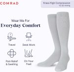Comrad Nylon Knee High Socks - 15-20mmHg Graduated Compression Socks - Soft & Breathable Support Unisex Socks - Image 3