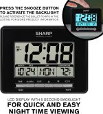 Sharp Atomic Desktop Clock – Auto Set Digital Alarm Clock - Atomic Accuracy - Easy to Read Screen with Time/Date/Temperature Display- Perfect for Nightstand or Desk - Image 4