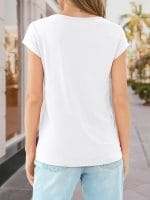 Bliwov 3 Pack Womens Cap Sleeve Tops V Neck T Shirts Summer Fall Outfits Plus Size Beach Vacation Fashion Tee Workout Clothes - Image 3