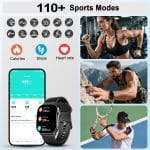 Smart Watches for Women Men Bluetooth Call, 2.01" AMOLED Curved Display Smart Watch with 100+ Workout Modes, Fitness Watch with Heart Rate/Sleep Monitor, IP68 Waterproof Smartwatch for Android iOS - Image 4