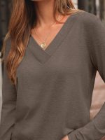 AUTOMET Long Sleeve Shirts for Women Tops V Neck Casual Top Comfortable Shirt Soft Basic Tees Women Blouses - Image 4