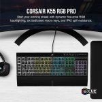 Corsair K55 RGB PRO Membrane Wired Gaming Keyboard – IP42 Dust and Spill-Resistant – 6 Macro Keys with Elgato Integration – iCUE Compatible – QWERTY NA – PC, Mac, Xbox – Black - Image 3
