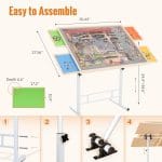 1500 Piece Jigsaw Puzzle Table with Drawers and Cover – Adjustable Height & Tilting Legs, No Assembly Portable Puzzle Board for Adults, Seniors, Puzzle Table for Game Room, Gift for Women Mom - Image 3