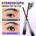 2026 NEW 3D Curling Iron Wand Mascara, Metal Mascara Wand Black Washable Tubing Mascaras Fiber Lash Extension Non-Clumping Wands Washable Metal Mascaras (Black+Brow) - Image 3