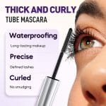 2026 NEW 3D Curling Iron Wand Mascara, Metal Mascara Wand Black Washable Tubing Mascaras Fiber Lash Extension Non-Clumping Wands Washable Metal Mascaras (Black+Brow) - Image 4