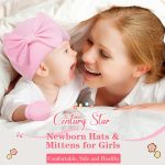 Century Star Newborn Girls Hats Baby Hat and Mitten Set Big Bow Knit Infant Headbands Winter Baby Hat for Girls - Image 6
