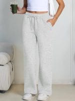 Trendy Queen Womens Wide Leg Fleece Lined Sweatpants Winter Baggy Lounge Travel Pants Fashion Outfits 2025 Joggers Clothes - Image 3