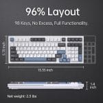 KEMOVE K98SE Mechanical Gaming Keyboard, 98 Keys LED Backlit Programmable, 96% Wired Computer Keyboard with Double Sound Dampening Foam, Pre-lubed Red Switch - Image 3