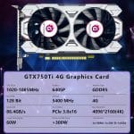 GTX 750Ti 4GB Graphics Card GDDR5 Gaming Video Card 128bit Direct X12 640SP, PCI Express 3.0x16 Interface, DVI-D, HDMI, VGA, Dual Fan, Low Power GPU for Working Gaming - Image 3