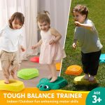 JOYIN 5 Pcs Turtle Balance Stepping Stones, Kids Turtle Path Jumping Stones, Toddler Obstacle Course Coordination Game Toys Indoor or Outdoor Play for Kids Aged 3+ - Image 3