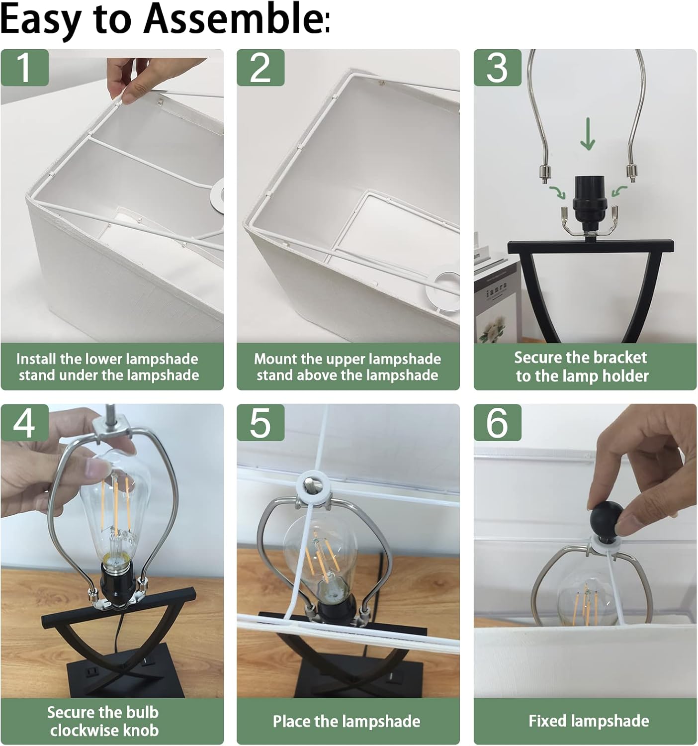 Fully Dimmable Medium Table Lamp for Bedroom with Type C/USB Charging Port and 1 AC Outlet White Shade 21.38" Bedside Nightstand Lamp for Bedroom Living Room Office and Hotel Bulb Included - Image 3