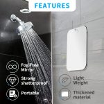 Shatterproof Shower Mirror Fogless for Shaving(2 Pack,Larger 10.7x8 inch) 43% Than Original,Unbreakable Deluxe Plexiglass Makeup Mirror,Largest Bathroom Wall Hanging,Portable Handheld Camping,Silver - Image 4