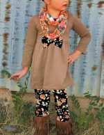 Yekaty Girls Clothing Set 2 Pcs Floral Soft Crewneck Long Sleeve Top+Leggings Loose Outfits With Bowknot - Image 4