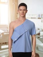 Magnetic Buttons Post Shoulder Surgery Recovery Shirt for Men V-Neck Tear Away Adaptive Chemo Port Clothing for Women - Image 3