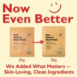 varuza] Real Natural Sheet Mask – EWG VERIFIED, Vegan Face Mask for Hydration, Non-GMO, No Artificial Fragrance, Made in Korea (5 PACK, BLUE AMPOULE) - Image 3