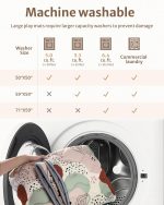 Blissful Diary Baby Play Mats for Floor, 50x50 Inch Crawling Mat for Playpen, Thick Padding Foam Playmats for Babies and Toddlers, Modern Abstract - Image 4