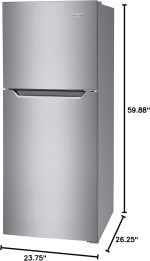 Frigidaire 10.1 Cu. Ft. Compact ADA Top Freezer Refrigerator in Brushed Steel with Electronic Control Panel, Reversible Door Swing, ENERGY STAR - Image 3