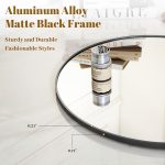 VooBang Black Round Bathroom Mirror, 30 inch Circle Wall Mounted Hanging Mirror with Simple Modern Circular Metal Frame for Hallway, Entryway, Living Room, Black Frame - Image 4