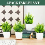 Der Rose 4 Pack Fake Plants Small Artificial Mini Faux Plants Indoor for Room Home Office Shelf Decor - Image 3