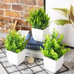 Der Rose 4 Pack Fake Plants Small Artificial Mini Faux Plants Indoor for Room Home Office Shelf Decor - Image 4