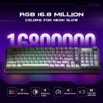 IP98 Gaming Keyboard - Wired Keyboard with RGB Backlighting, IPX8 Water Resistance, and Side Printed PBT Translucent Keycaps, Suitable for Gaming or Work (Gray-White) - Image 3
