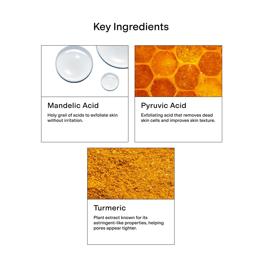 CLEARSTEM - CLEARITY The Blackhead Dissolver Mandelic Acid Serum - Vitamin C, Turmeric, Collagen Boost - All Skin Types - Facial Skin Care Products - Gluten Free, Cruelty Free - 1 fl oz / 29ml - Image 3