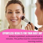 Beauty Junkees Blush Brush Angled for Cheeks - Cream Blush Brush & Bronzer Brush for Liquid, Cream, Powder - Synthetic Bristles, No Shedding - Image 4