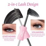 Dual-Ended Iron Wand Mascara, Waterproof, Volumizing and Lengthening, Long Lasting, Smudge-Proof, Clump-Free, Black Metal Wand Mascara Makeup for Women - Image 3