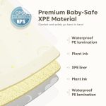 Mallify Foldable Play Mat, Reversible Baby Play Mat with Edge Reinforcement, Non-Toxic & Waterproof Baby Mat for Floor, Foam Playmat for Infants Toddlers, Rainbow, Cloud & Moon, 50''x50'' - Image 4