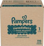 Pampers Swaddlers Diapers, Size 1 (8-14 lbs), 198 Count, Absorbent, Keeps Baby Dry and Comfortable, Skin Safe Disposable Baby Diaper (Packaging May Vary) - Image 4