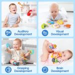 Baby Rattles 0-6 Months | Sensory Toys for Infants 6-12 Month, Wrist Rattle Socks, Foot Finder & Teething Toys | Newborn Toys Gift for Boys and Girls, Baby Shower Gifts Christmas Stocking Stuffers - Image 3