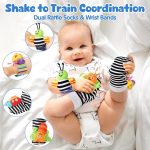 Baby Rattles 0-6 Months | Sensory Toys for Infants 6-12 Month, Wrist Rattle Socks, Foot Finder & Teething Toys | Newborn Toys Gift for Boys and Girls, Baby Shower Gifts Christmas Stocking Stuffers - Image 4