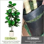 5FT Fiddle Leaf Fig Artificial Tree with White Planter Pot,Faux Floor Plant, Indoor and Outdoor Fake Plants for Home Office Decor - Image 3