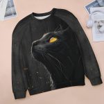 ZOCAVIA Black Cat Y2K Sweatshirts for Women Fall Casual Cute Cat Floral Graphic Pullover Tops Long Sleeve T Shirts Oversized - Image 4