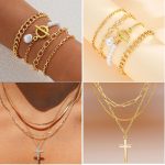 120PCS Gold Jewelry Sets For Women, With 7 Necklace,12 Bracelet,30pcs Hoop Earring,59pcs stud earrings and 12pcs cuff Ear Earrings Friendship for Happy Gifts - Image 3