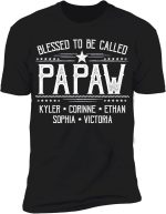 Personalized Dad T-Shirt Blessed to be Called Daddy Shirt for Men Custom Grandpa Shirts Cool Fathers Day Shirt - Image 3