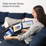 SideTrak Swivel 12.5" Portable Monitor for Laptop, Patented Swivel Hinge, Triple Screen Laptop Setup | FHD Dual Screen w/Kickstand, USB-C & HDMI, Mac, PC, Chrome Compatible (Triple Monitor) - Image 3