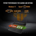 ASUS TUF Gaming A15 Gaming Laptop, 15.6” FHD 16:9 144Hz Display, AMD Ryzen™ 5 7535HS Processor, NVIDIA® GeForce RTX™ 3050, 16GB DDR5, 512GB PCIe® Gen 4.0 SSD, Wi-Fi 6, Windows 11 Home, FA506NC-DS53 - Image 3