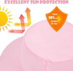 Baby Sun Hat Kids Summer UPF 50+ Toddler Bucket Hat Wide Brim Adjustable Beach Hats for Boys Girls Age 0-6 Years - Image 3