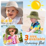 Baby Sun Hat Kids Summer UPF 50+ Toddler Bucket Hat Wide Brim Adjustable Beach Hats for Boys Girls Age 0-6 Years - Image 4