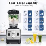 Aeitto Blenders for Kitchen with 1800W Motor, 68Oz. Large Capacity, 2-in-1 Blender & Grinder Combo, BPA-Free Countertop Professional Blender for Smoothies, Ice Crush, Frozen Drinks, Silver - Image 3