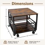 Mini Fridge Stand with Storage Moblie Fridge Table with Drawer Basket for Kitchen Dorm Used for Compact Beverage Refrigerators Upright Freezers - Image 3