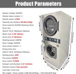 Coin Operated Washer Dryer Combo Commercial Stacked Washing Drying Machine for Laundromats Apartment Laundry Rooms Hotels 12kg Dry Clothes Capacity 220V 1PH - Image 3