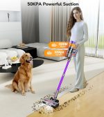 Cordless Vacuum Cleaner, 600W 50Kpa 70 Mins Vacuum Cleaners for Home, Self-Standing Stick Vacuum with Touch Screen, Wall Dock, Anti-Tangle Rechargeable Vacuum for Pet Hair Carpet Hardwood Floor - Image 3
