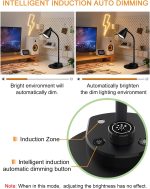 BOHON LED Desk Lamp with USB Charging Port 3 Color Modes Dimmable Reading Light Intelligent Induction Auto Dimming Task Lamp Neck Flexible Table Lamp for Bedside Office, AC Adapter Include - Image 4